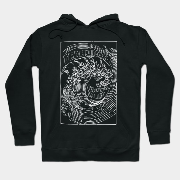 Teahupoo Tahiti Surfing French Polynesia Hoodie by Pine Hill Goods